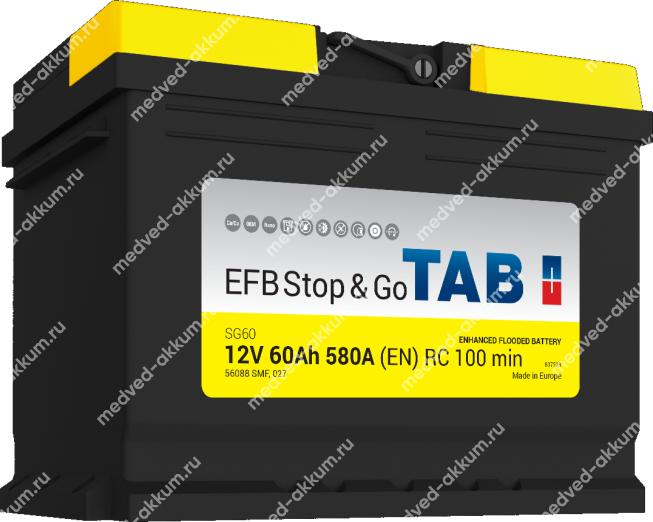 TAB EFB Stop&Go 60 Ач обр. L2 (56088)