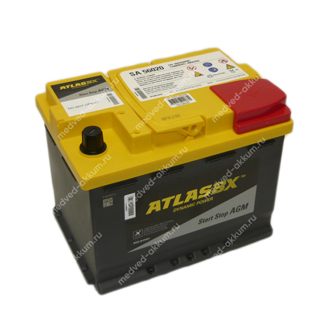 Atlas AGM 60 Ач обр. SA 56020 L2