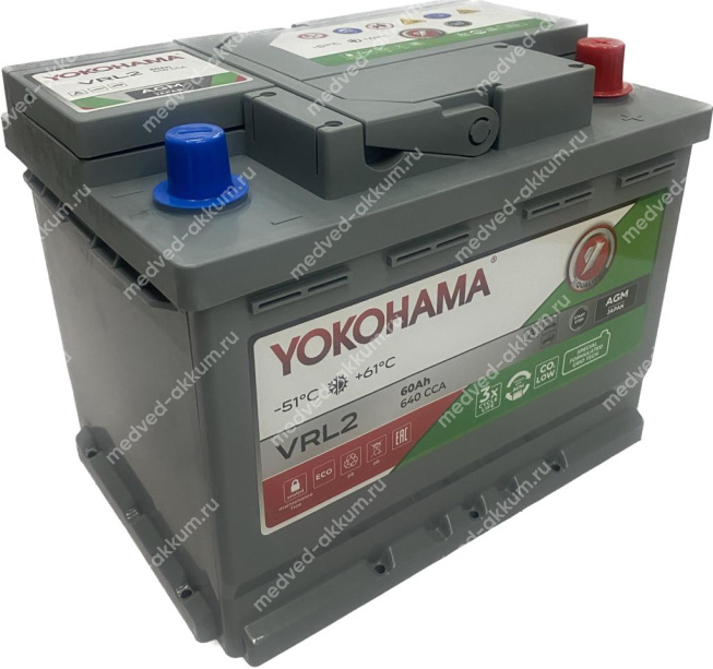 Yokohama AGM 60 Ач обр. L2