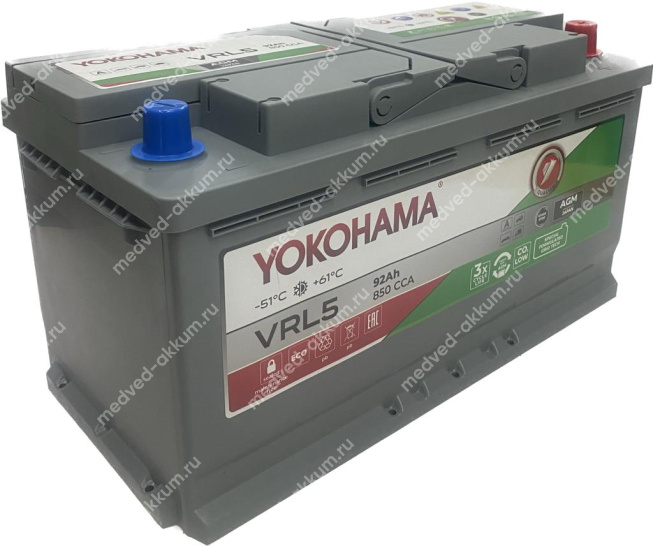 Yokohama AGM 92 Ач обр. L5