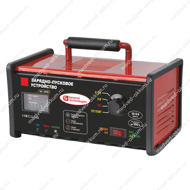 Пуско-зарядное устройство General Technologies 0-190А/ч 12V-24V ток 15А GT-JC100