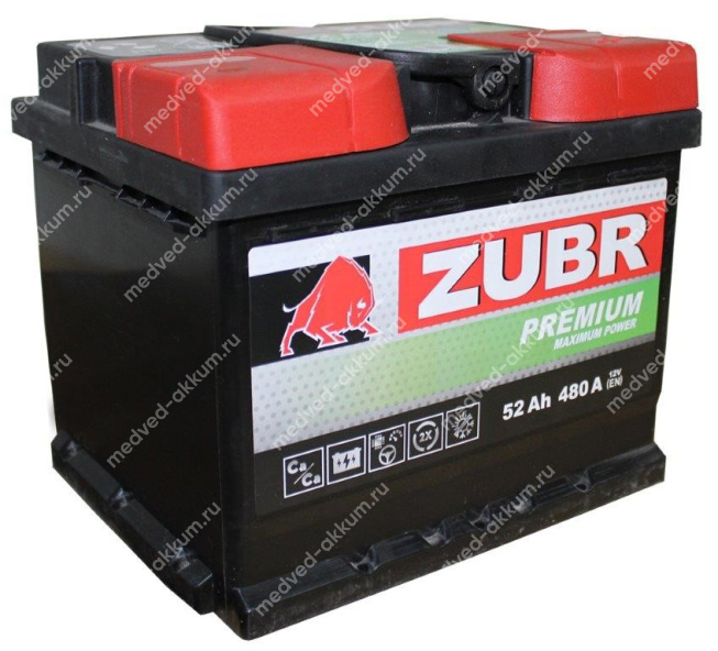 ZUBR Premium 52 Ач обр.низ. LB1