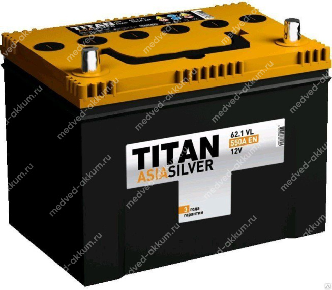 Titan AsiaSilver 62 Ач обр. D23L